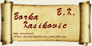 Borka Kašiković vizit kartica